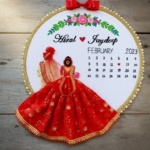 Handmade 'Love Story' Personalized Anniversary Portrait Embroidery