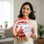 Custom 3D Fabric & Thread Embroidered Romantic Portrait Hoop - Image 2