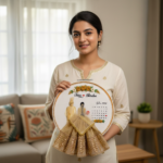 Personalized Wedding Anniversary Couple Hand Embroidery Hoop Art - Image 2
