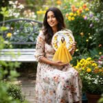 Custom Portrait Hoop Art with 3D Yellow Tulle Dress and Ribbon Flowers - Image 3