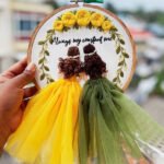"Always My Constant One" Embroidered Best Friend Hoop Art | Personalized Tulle Dress Sisters/BFF Gift - Image 2