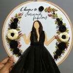 "Cheers to Fierce and Fabulous" Dimensional Embroidery Art - Image 2