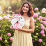 Personalized 3D Embroidered Birthday Hoop Art - Swinging Girl in Pink Tulle Dress - Custom Date & Name Gift - Image 4
