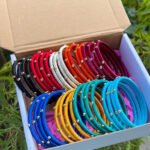 Handcrafted Multicolor Silk Bangle Stack with Stone & Kundan Embellishments - Image 4