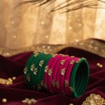 Handcrafted Multicolor Silk Bangle Stack with Stone & Kundan Embellishments - Image 3