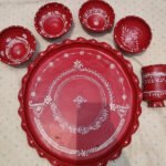Traditional Hand-Painted Terracotta Puja/Aiburobhat Thali Set - Image 3