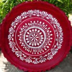 Traditional Hand-Painted Terracotta Puja/Aiburobhat Thali Set - Image 5