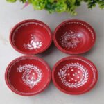 Traditional Hand-Painted Terracotta Puja/Aiburobhat Thali Set - Image 6