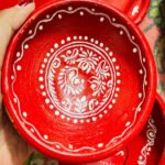 Traditional Hand-Painted Terracotta Puja/Aiburobhat Thali Set - Image 7