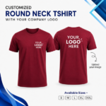 Customized Round Neck T-Shirt with Company Logo | Personalized Corporate T-Shirt | Custom Printed T-Shirt for Business, Events & Teams