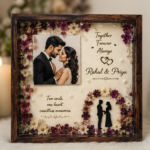 Personalized Floral Memory Shadow Box Frame | Custom Couple Photo & Wedding Keepsake | Handmade Anniversary Gift with Dried Flowers - Image 2